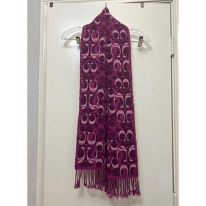 Coach Gorgeous Purple Scarf With Fringe